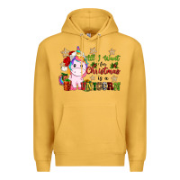 Mustard all i want for christmas is a unicorn Premium Hoodie - CowGirlArtShop