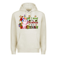 Oatmeal Heather all i want for christmas is a unicorn Premium Hoodie - CowGirlArtShop