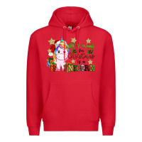 Red all i want for christmas is a unicorn Premium Hoodie - CowGirlArtShop