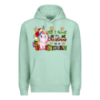 Seafoam all i want for christmas is a unicorn Premium Hoodie - CowGirlArtShop