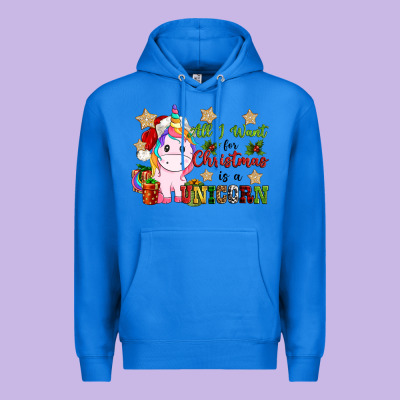 All I Want For Christmas Is A Unicorn Premium Hoodie Designed By Cowgirlartshop