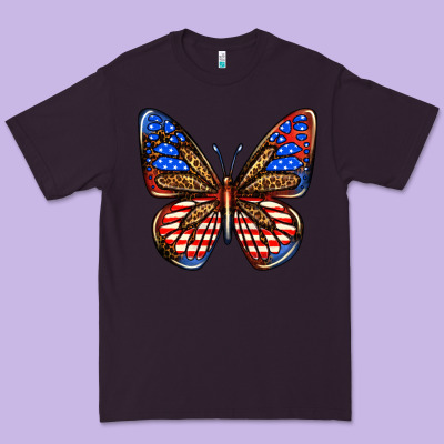 4th Of July Butterfly Premium Tee Designed By Bundleandbundleshop