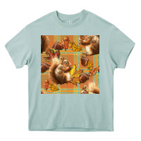 Arona fall squirrel and plaid seamless Heavy Core Tee - BundleAndBundleShop