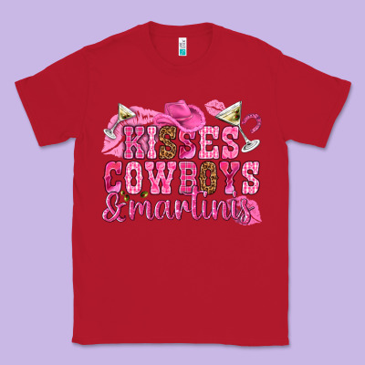 Kisses Cowboys Martinis Classic Tee Designed By Nancycooperartshop