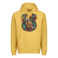 Antique Gold highland cow horseshoe Premium Hoodie - JahusDesignShop