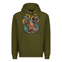 Army Green highland cow horseshoe Premium Hoodie - JahusDesignShop
