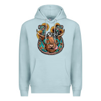 Blue Mist highland cow horseshoe Premium Hoodie - JahusDesignShop