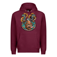 Burgundy highland cow horseshoe Premium Hoodie - JahusDesignShop