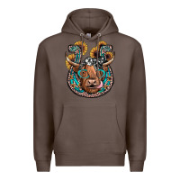 Coffee highland cow horseshoe Premium Hoodie - JahusDesignShop