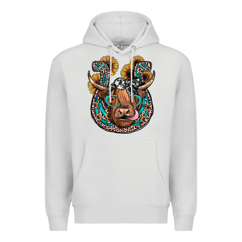 Highland Cow Horseshoe Premium Hoodie by JahusDesignShop | Teevron