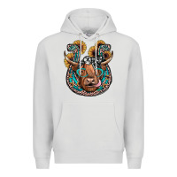 Dove Grey highland cow horseshoe Premium Hoodie - JahusDesignShop