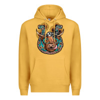 Mustard highland cow horseshoe Premium Hoodie - JahusDesignShop