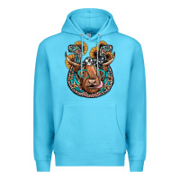 Ocean Blue highland cow horseshoe Premium Hoodie - JahusDesignShop
