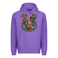 Purple highland cow horseshoe Premium Hoodie - JahusDesignShop