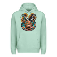 Seafoam highland cow horseshoe Premium Hoodie - JahusDesignShop