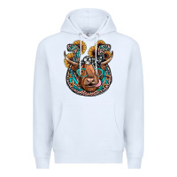 White highland cow horseshoe Premium Hoodie - JahusDesignShop