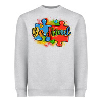 Heather Grey be kind autism Heavyweight Sweatshirt - LillyAllenDesigns
