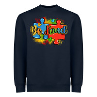 Navy be kind autism Heavyweight Sweatshirt - LillyAllenDesigns