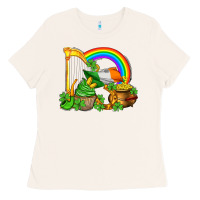 Bone st patricks day  rainbow shamrocks Ladies Tee - AdoDesignShop