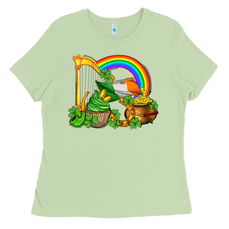 St Patricks Day  Rainbow Shamrocks Ladies Tee by AdoDesignShop | Teevron