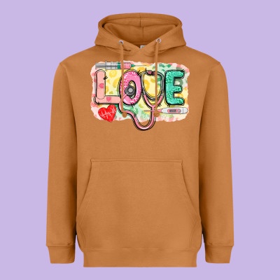 Love Nursing Leopard Heavyweight Hoodie Designed By Cowgirlartshop