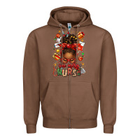 Chestnut one merry nurse afro messy bun Zipper Hoodie - texasbilliewilder