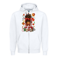 White one merry nurse afro messy bun Zipper Hoodie - texasbilliewilder