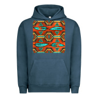 Pigment Midnight Navy native american aztec seamless pattern 2 Urban Hoodie - BundleAndBundleShop