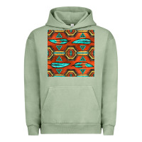 Pigment Oil Green native american aztec seamless pattern 2 Urban Hoodie - BundleAndBundleShop