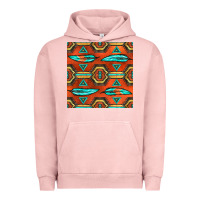 Pigment Salmon native american aztec seamless pattern 2 Urban Hoodie - BundleAndBundleShop