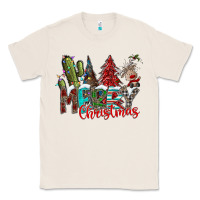 Natural Merry Christmas Classic Tee - CowhideDigitalArt