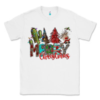 White Merry Christmas Classic Tee - CowhideDigitalArt