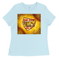 Baby Blue rub some dirt on it softball Ladies Tee - Jasminsmagicworld