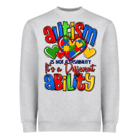 Heather Grey autism is not a disability it's a different abilit Heavyweight Sweatshirt - LillyAllenDesigns