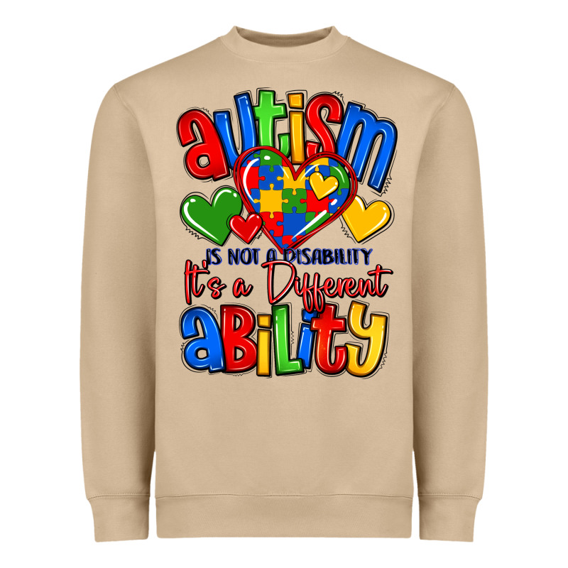 Autism Is Not A Disability It's A Different Abilit Heavyweight Sweatshirt by LillyAllenDesigns | Teevron