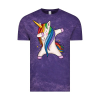 Cloud Purple dabbing unicorn Vintage Tee - MaliasSmallBusiness