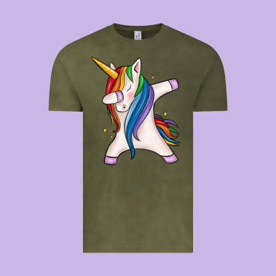 Dabbing Unicorn Vintage Tee Designed By Maliassmallbusiness