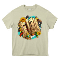 Mossy cross with bible and sunflowers Heavy Core Tee - AdoDesignShop