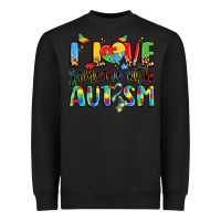 Black i love someone with autism Heavyweight Sweatshirt - LillyAllenDesigns