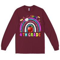 Burgundy 4 th  grade Long Sleeve Tee - BundleAndBundleShop