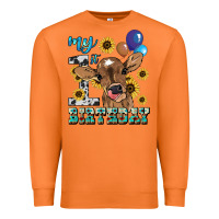 Carrot My first Birthday baby cow sunflower Premium Sweatshirt - HowdyJamesFarm