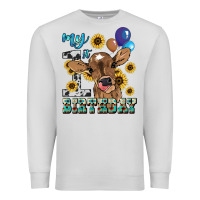 Dove Grey My first Birthday baby cow sunflower Premium Sweatshirt - HowdyJamesFarm