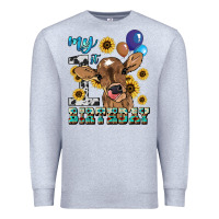 My First Birthday Baby Cow Sunflower Premium Sweatshirt | Teevron
