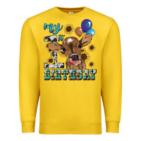 Lemon My first Birthday baby cow sunflower Premium Sweatshirt - HowdyJamesFarm