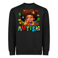 Black autism afro girl Heavyweight Sweatshirt - LillyAllenDesigns