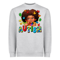 Heather Grey autism afro girl Heavyweight Sweatshirt - LillyAllenDesigns