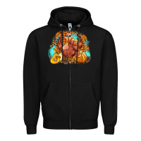 Black Turkey pumpkins Zipper Hoodie - NancyCooperArtShop