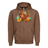 Chestnut Turkey pumpkins Zipper Hoodie - NancyCooperArtShop