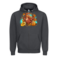 Smoke Turkey pumpkins Zipper Hoodie - NancyCooperArtShop