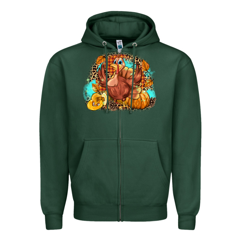 Turkey Pumpkins Zipper Hoodie by NancyCooperArtShop | Teevron
